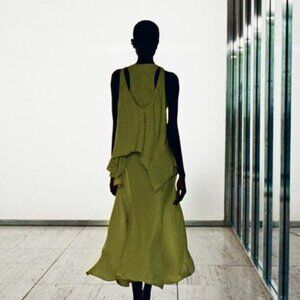 NWT ZARA FLOWY DRESS WITH CAPE ZW COLLECTION L, M, XS, S